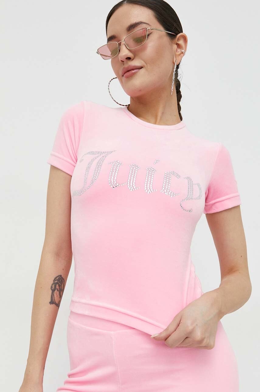 Juicy couture tricou taylor femei, culoarea roz