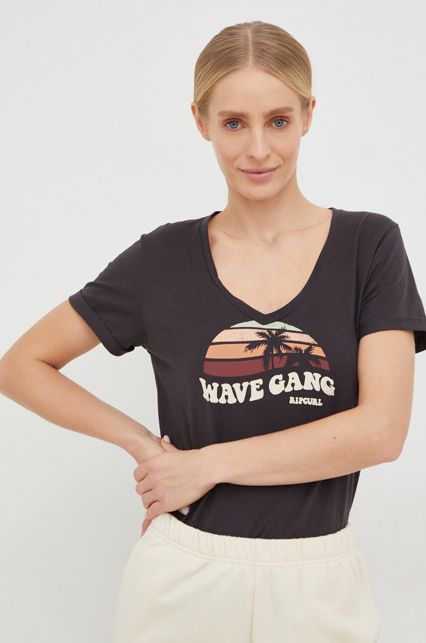 Rip curl tricou din bumbac culoarea gri