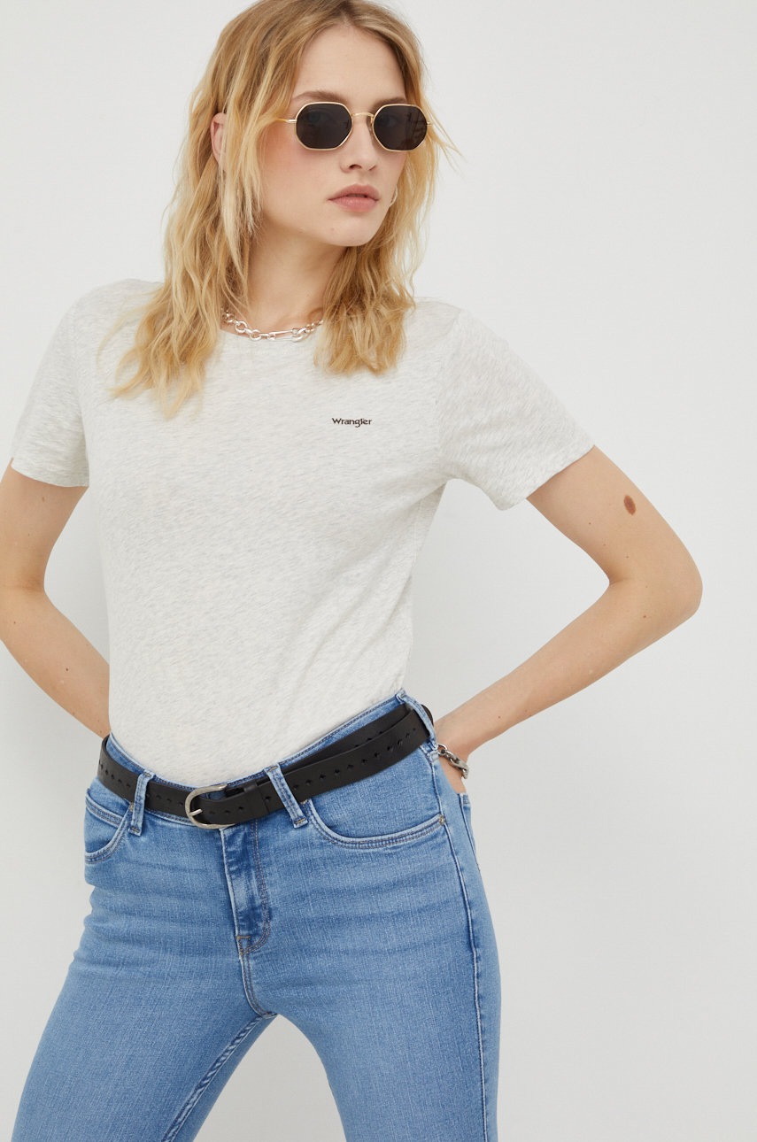 

Памучна тениска Wrangler в сиво, Сив