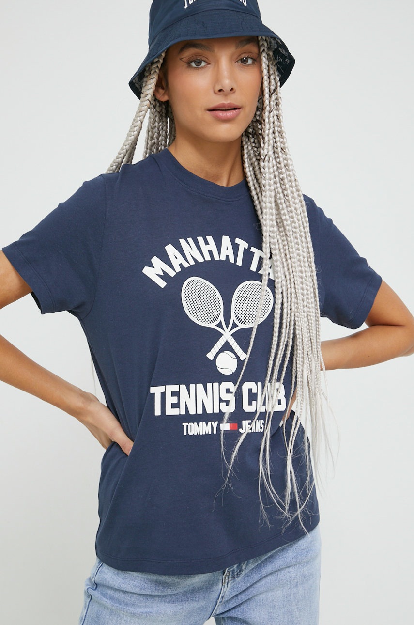 

Хлопковая футболка Tommy Jeans цвет синий