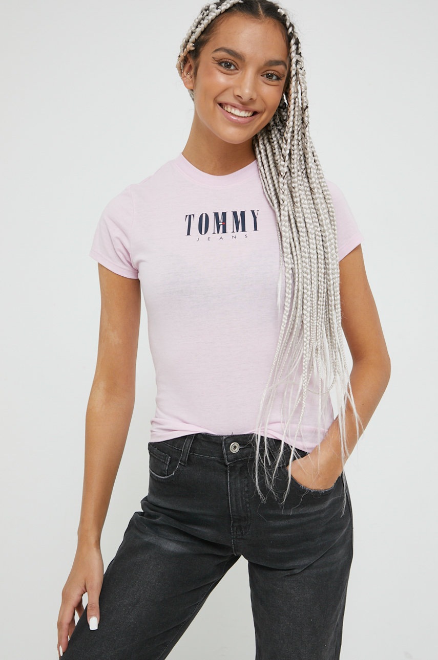 

Тениска Tommy Jeans в розово, Розов