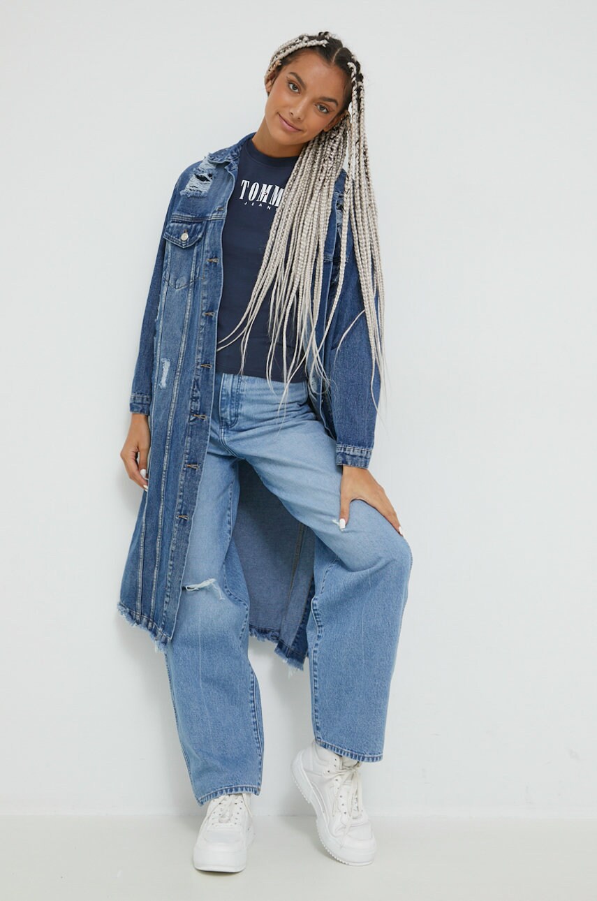 

Футболка Tommy Jeans женский цвет синий