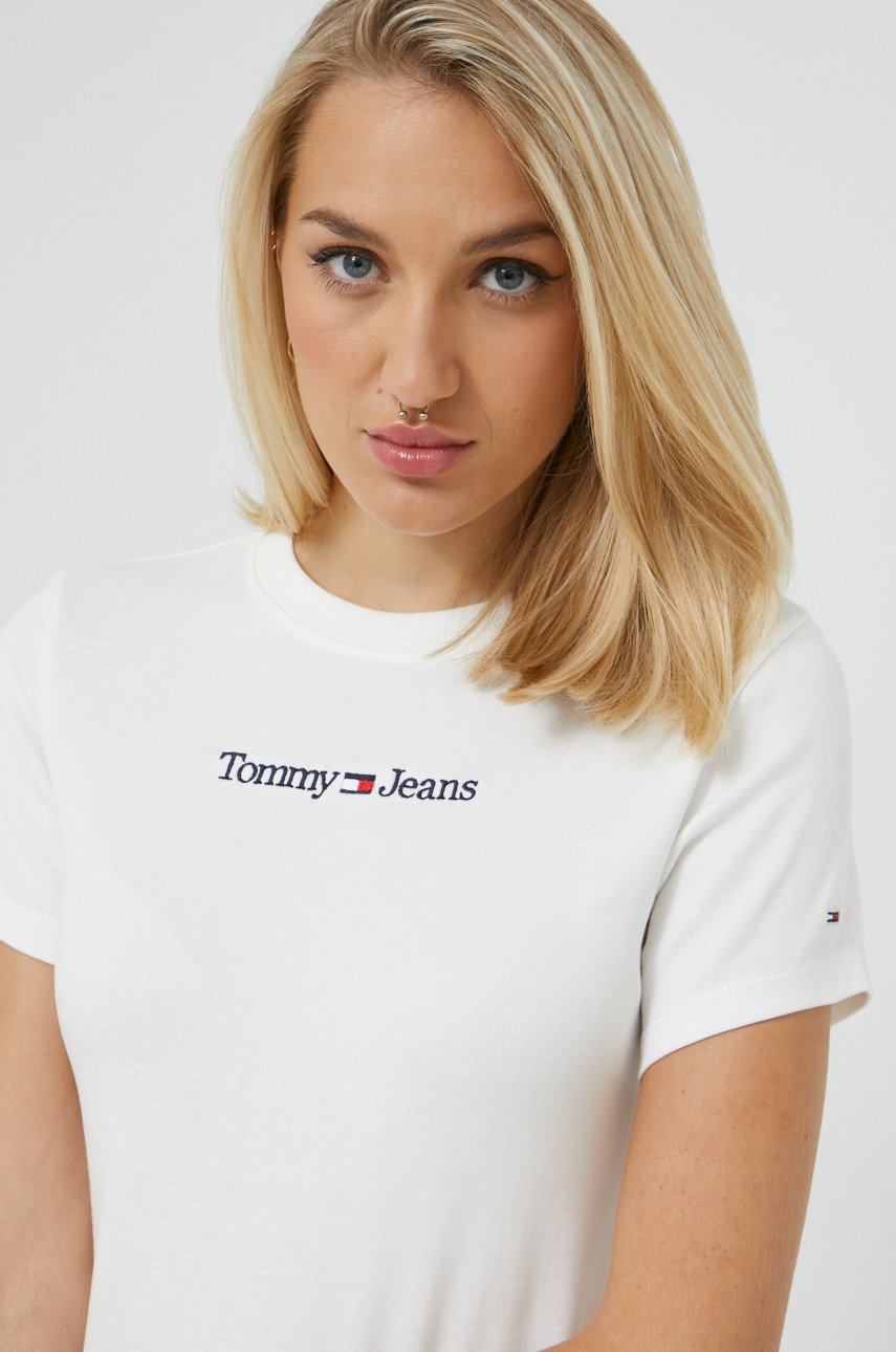 

Тениска Tommy Jeans в бяло, Бял