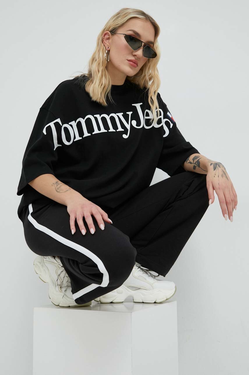 

Бавовняна футболка Tommy Jeans колір чорний