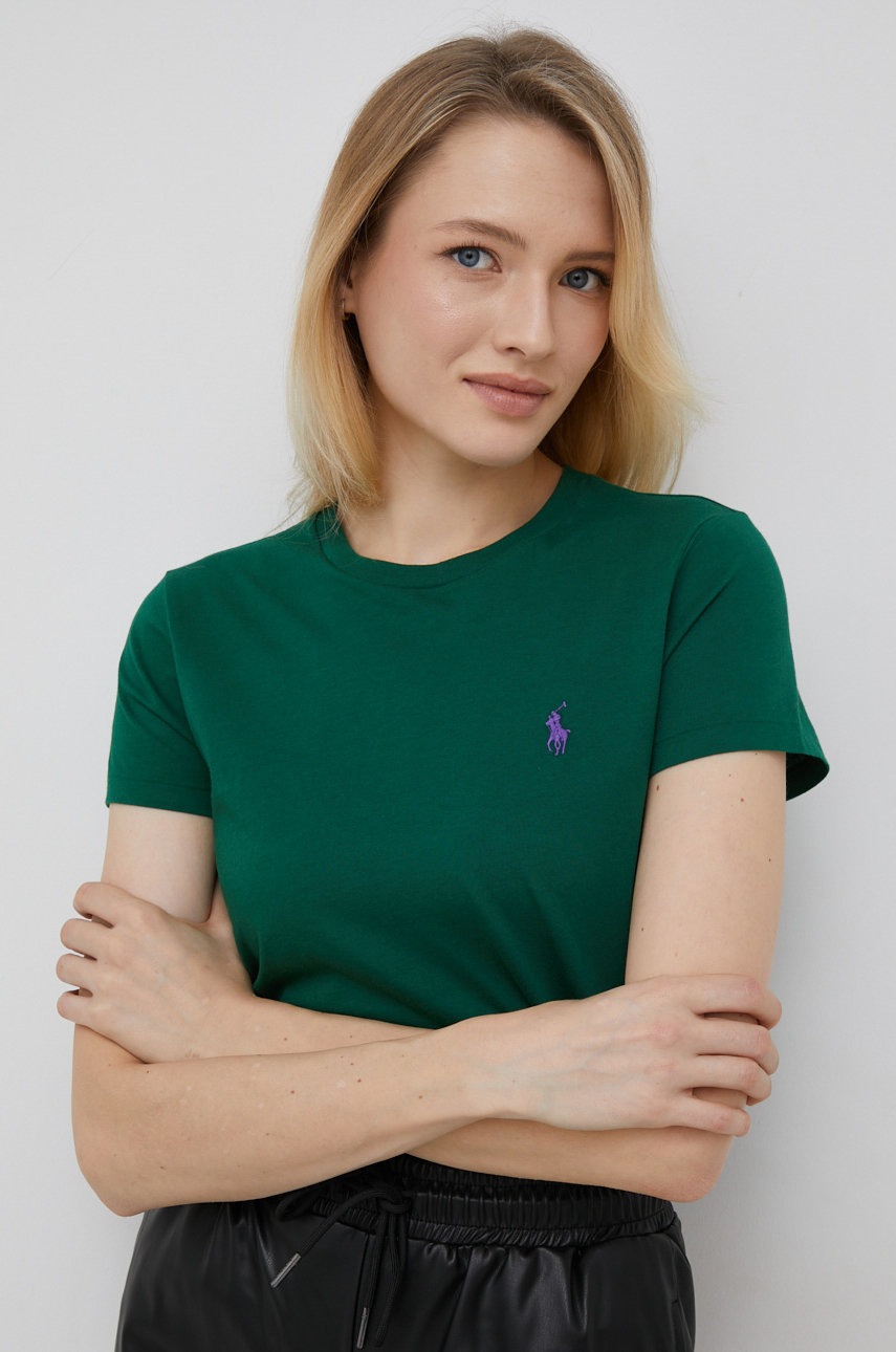

Хлопковая футболка Polo Ralph Lauren цвет зелёный
