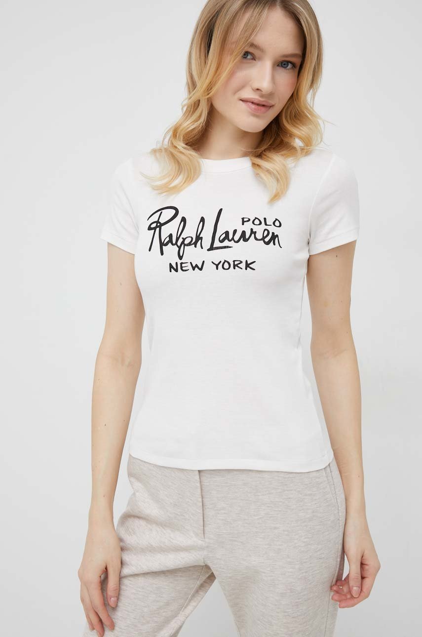 

Памучна тениска Polo Ralph Lauren в бяло, Бял