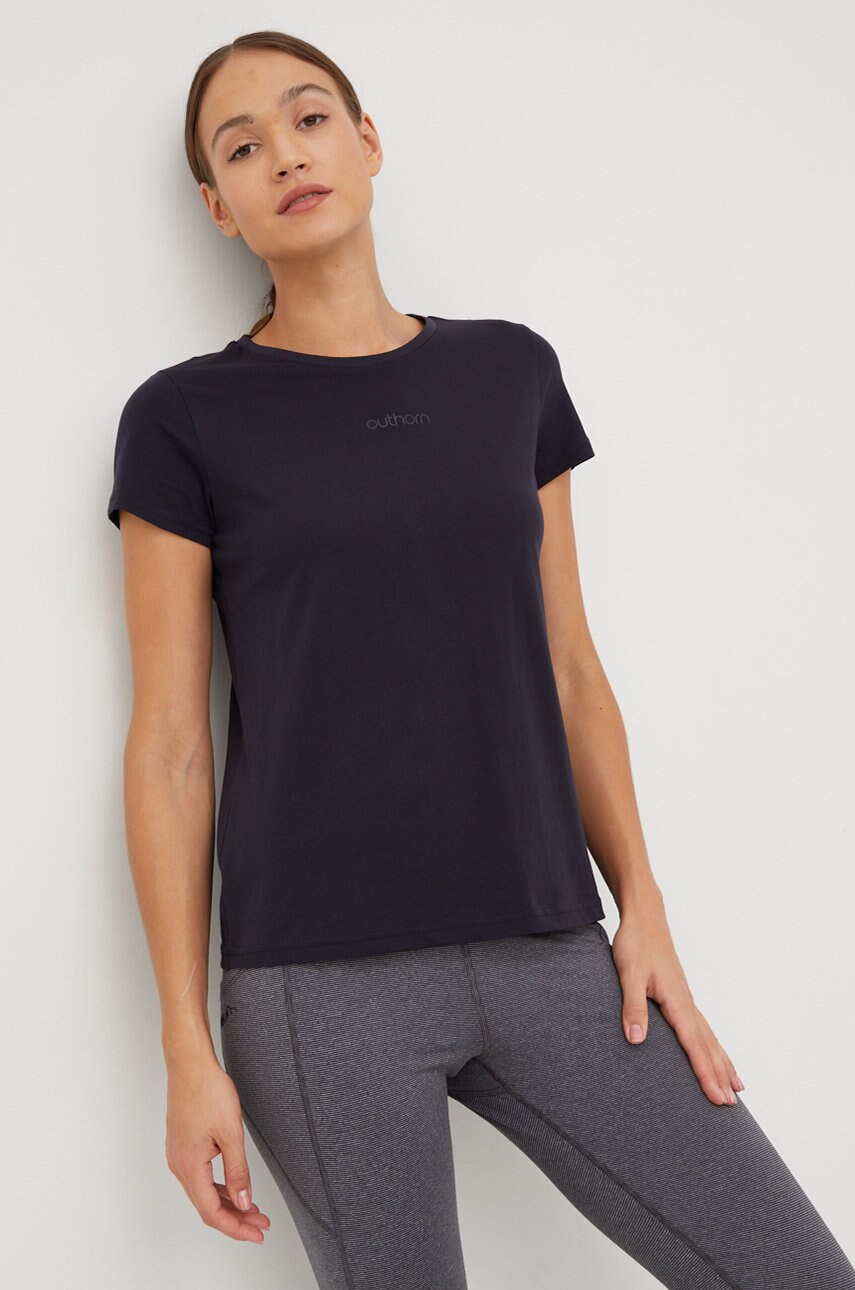 Outhorn tricou din bumbac culoarea albastru marin
