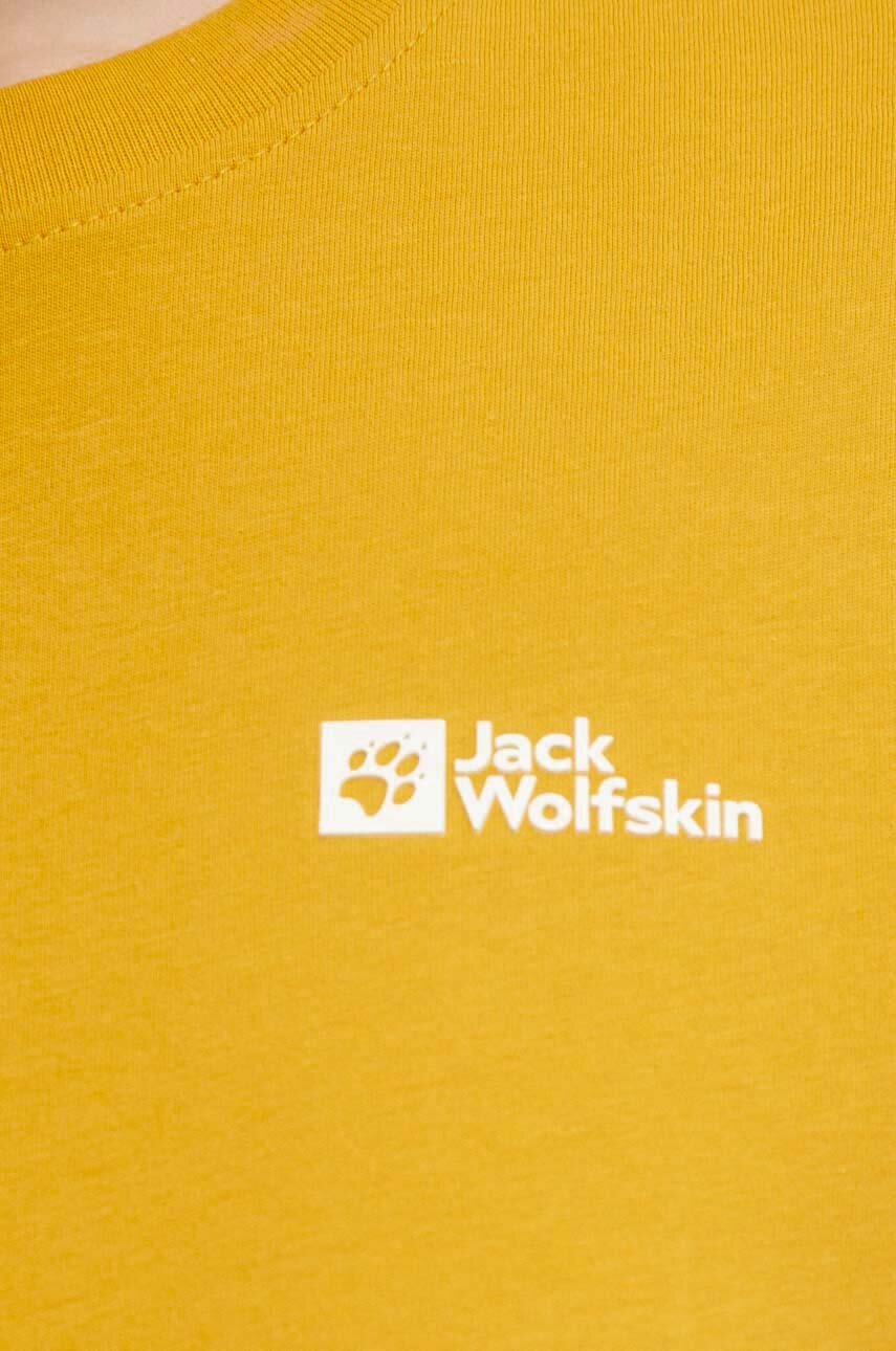 Βαμβακερό μπλουζάκι Jack Wolfskin γυναικεία, χρώμα: ροζ φωτογραφία