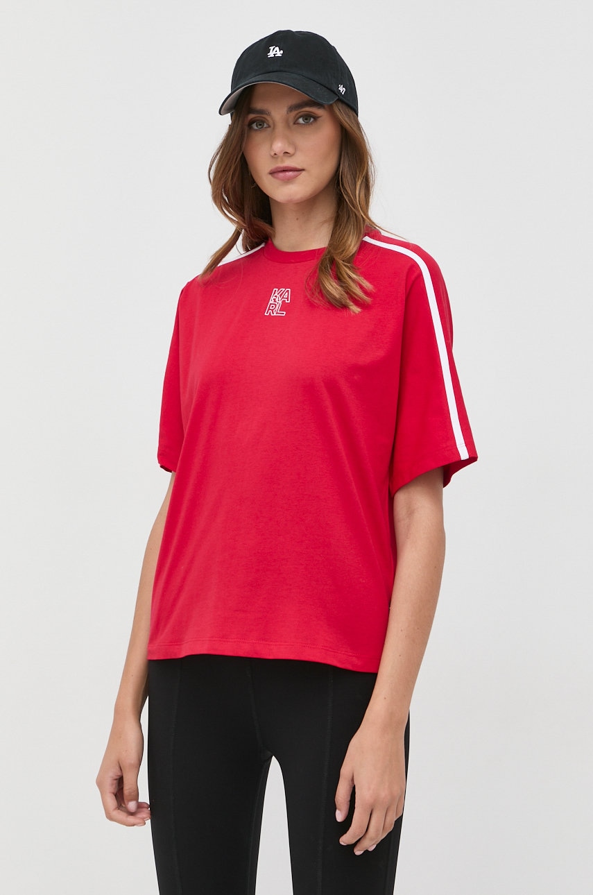 Karl lagerfeld tricou din bumbac culoarea rosu