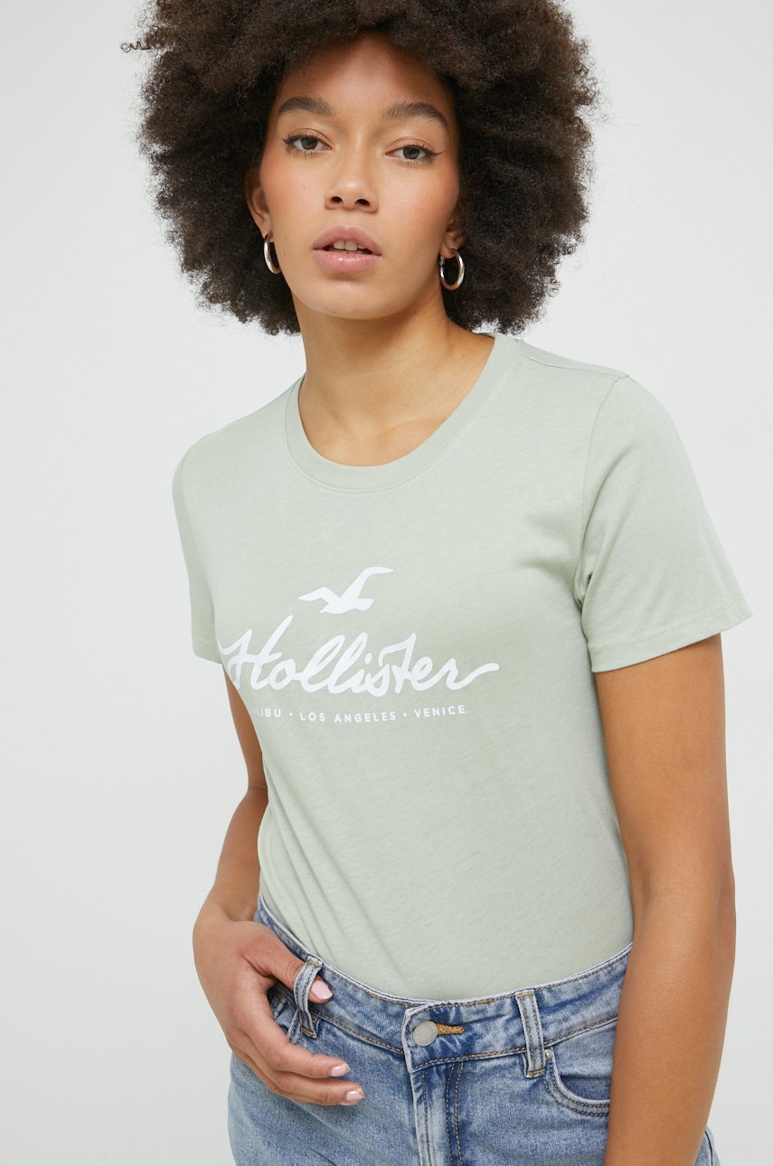 

Тениска Hollister Co. в зелено, Зелен