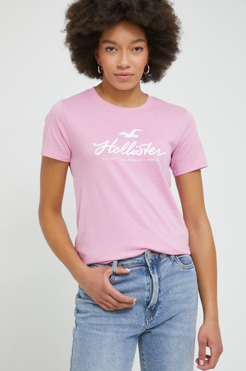 Hollister co. tricou femei, culoarea violet