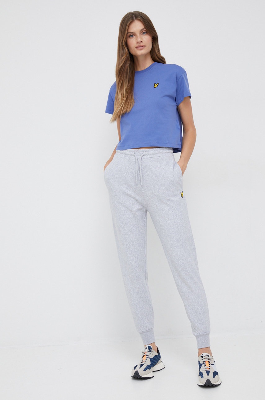 

Бавовняна футболка Lyle & Scott колір фіолетовий