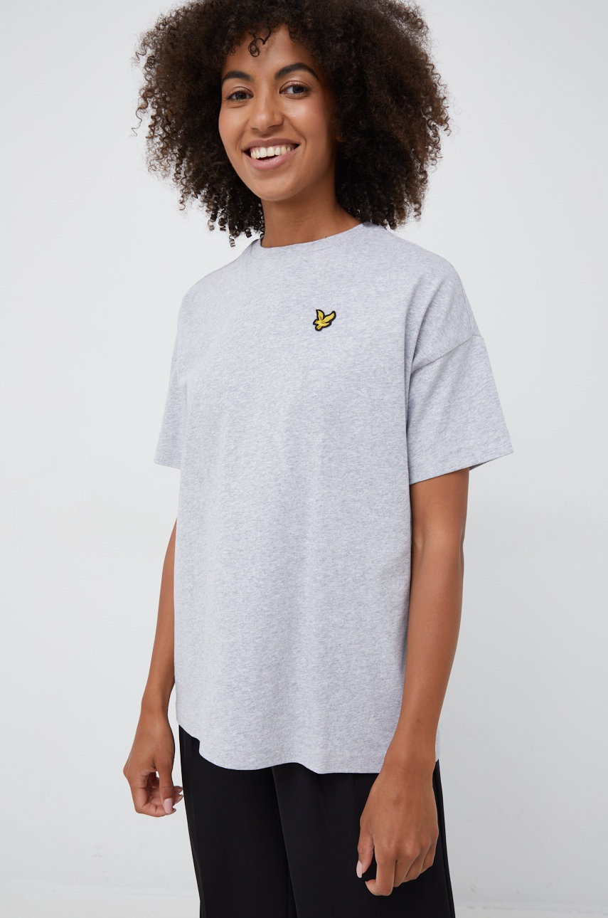 

Хлопковая футболка Lyle & Scott цвет серый