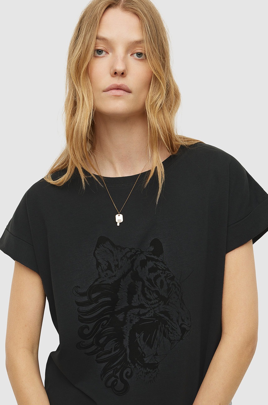 

Бавовняна футболка AllSaints колір чорний