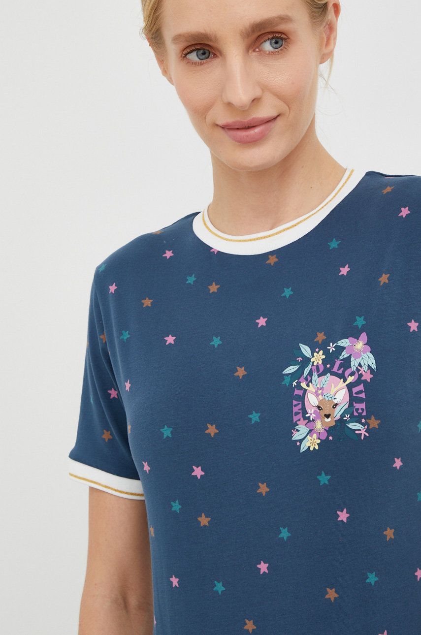 Femi Stories t-shirt Cosma damski kolor turkusowy