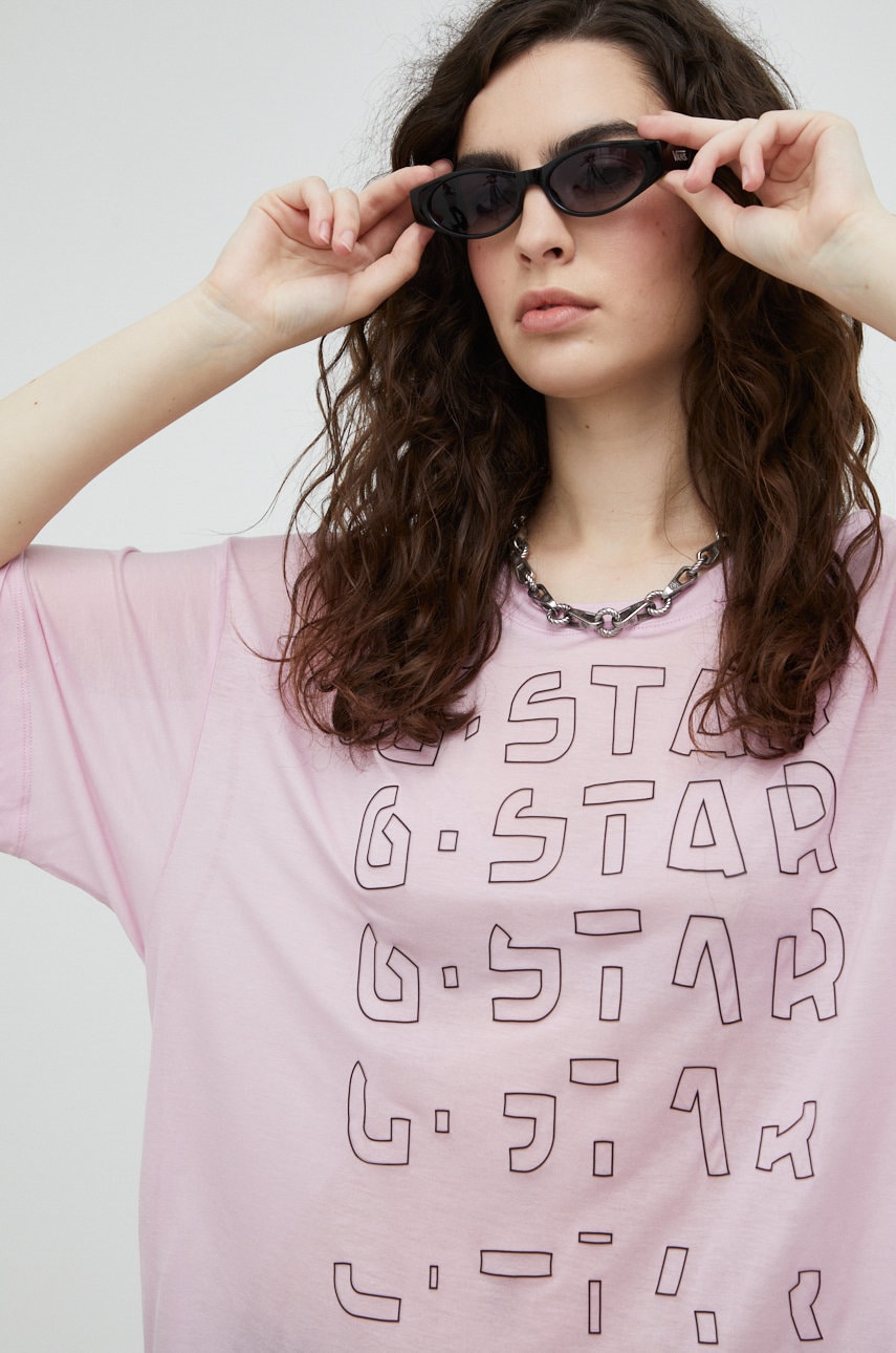 G-star raw tricou femei, culoarea roz