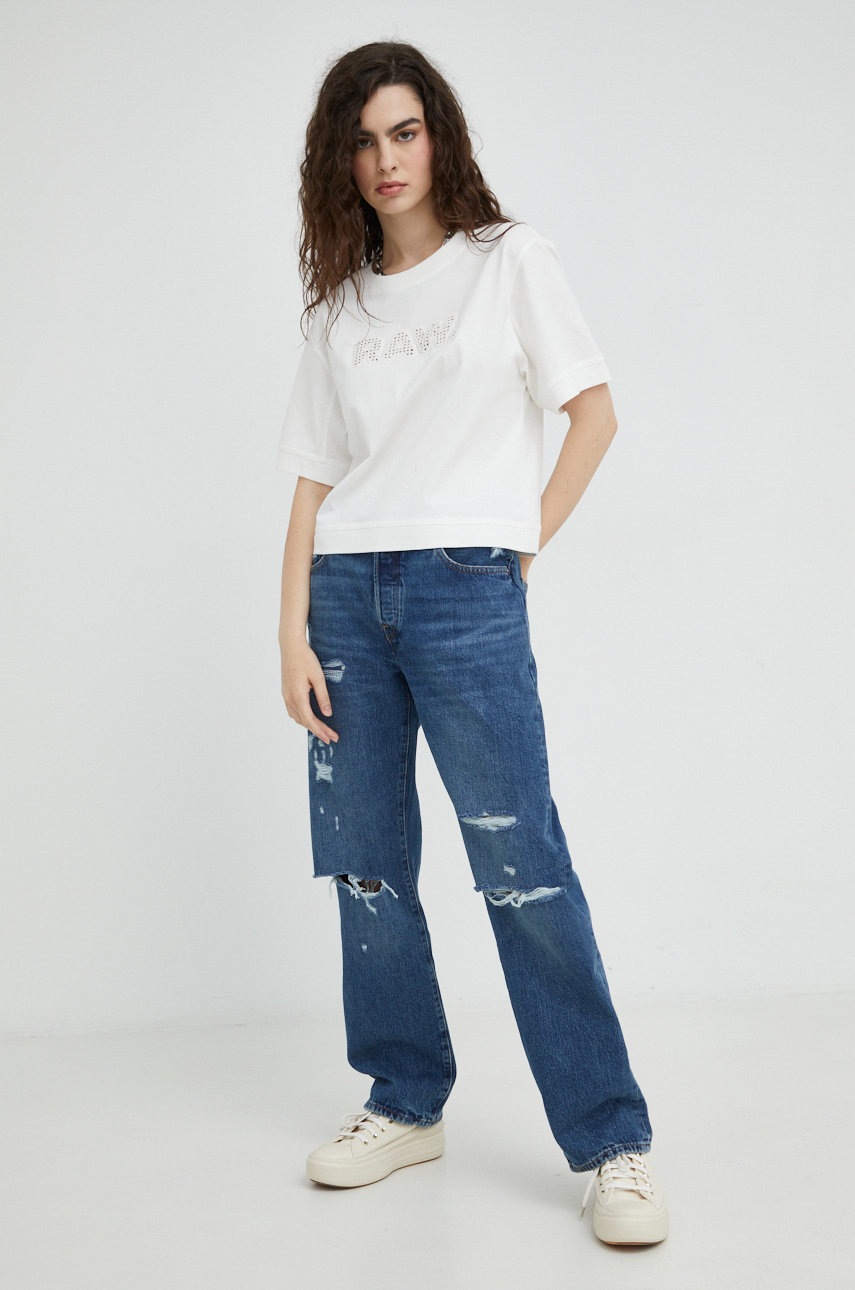 

Бавовняна футболка G-Star Raw колір білий
