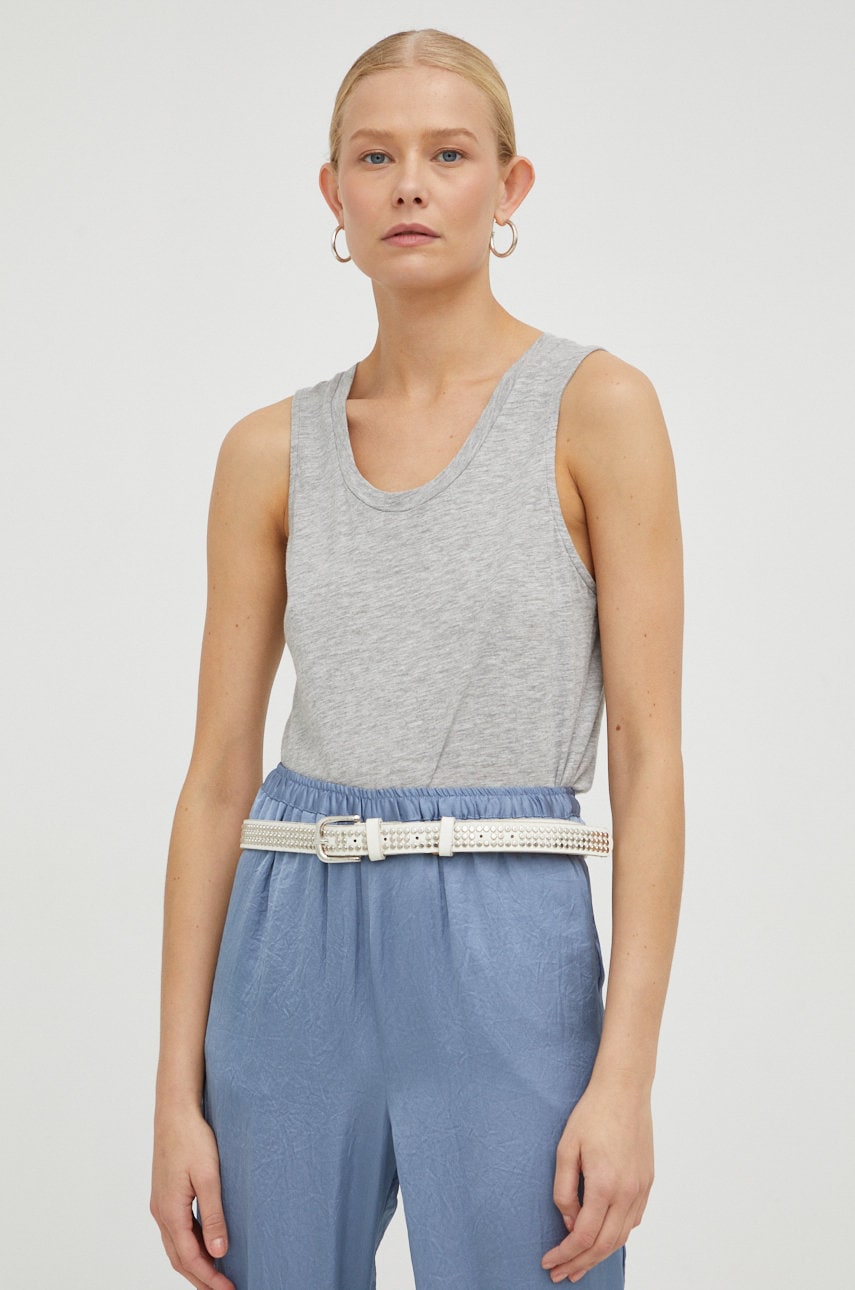 American Vintage top femei, culoarea gri