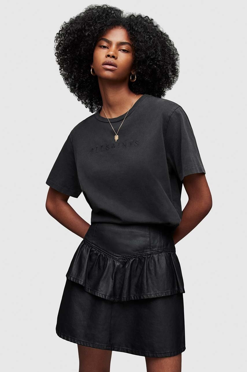 

Хлопковая футболка AllSaints цвет чёрный
