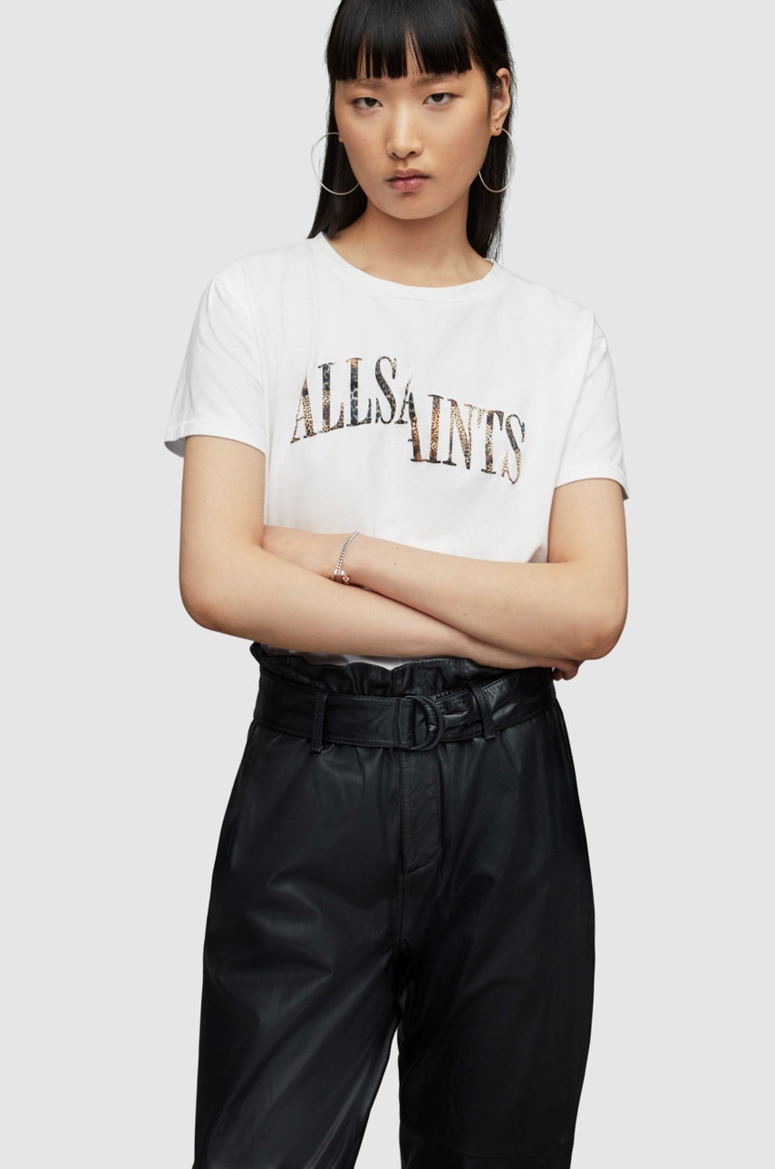 

Бавовняна футболка AllSaints колір білий
