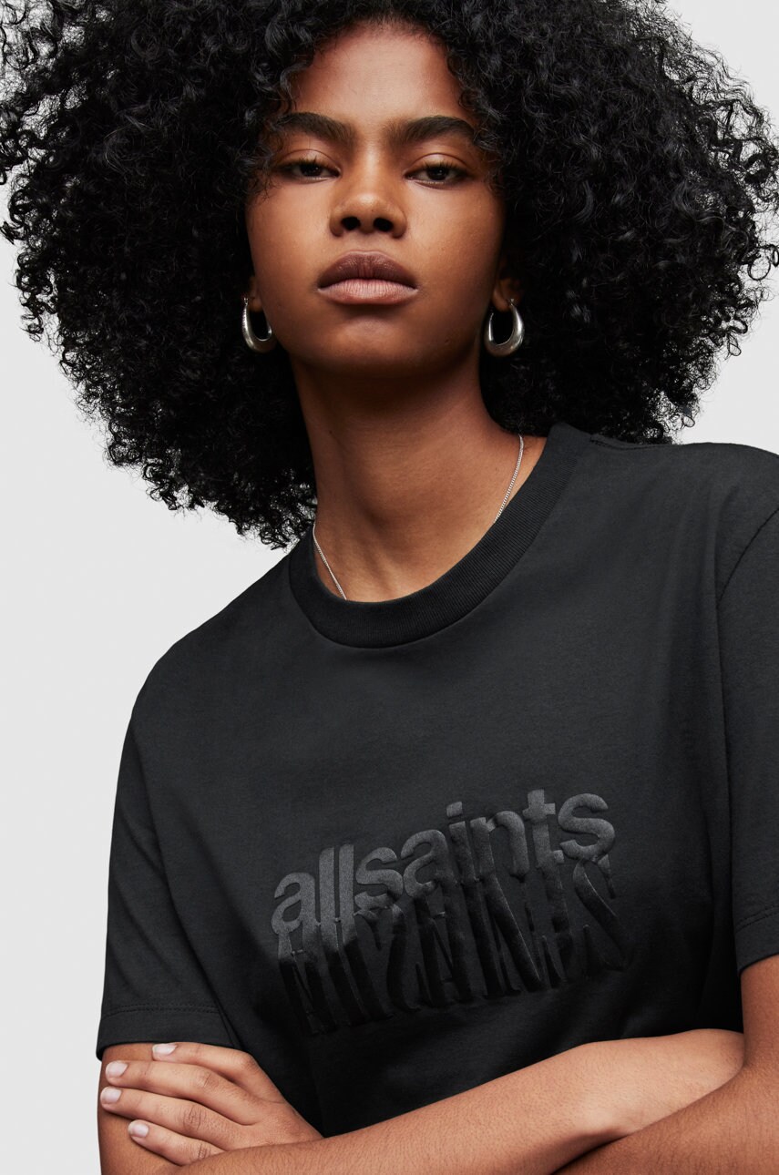 

Бавовняна футболка AllSaints колір чорний