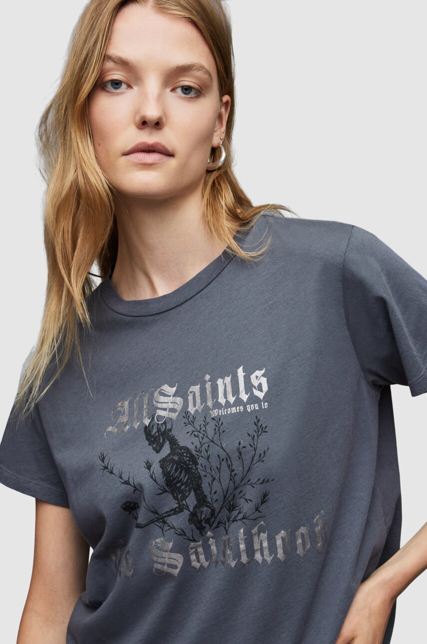 

Бавовняна футболка AllSaints колір сірий
