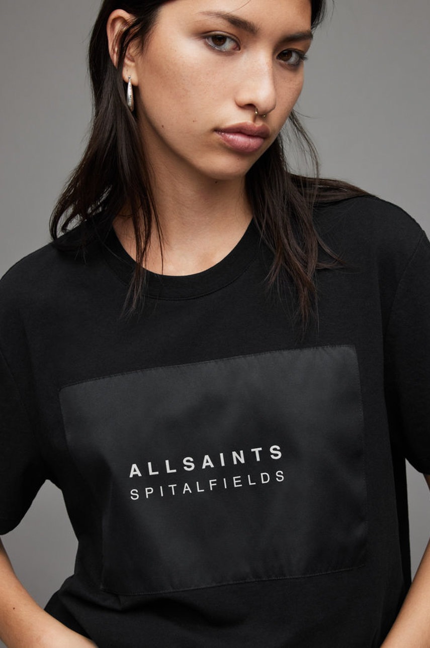 

Хлопковая футболка AllSaints цвет чёрный