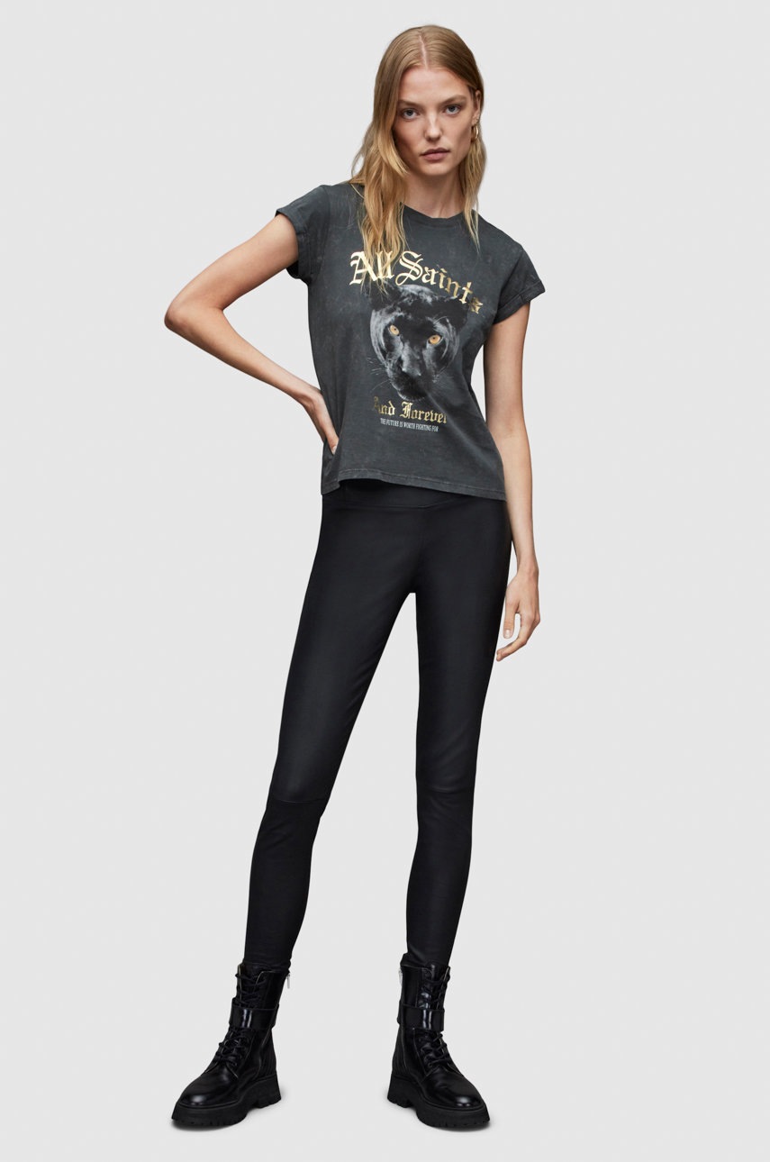 

Хлопковая футболка AllSaints цвет чёрный