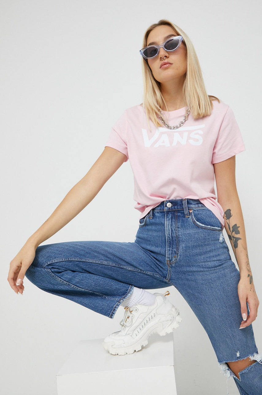

Памучна тениска Vans в лилаво, Виолетов