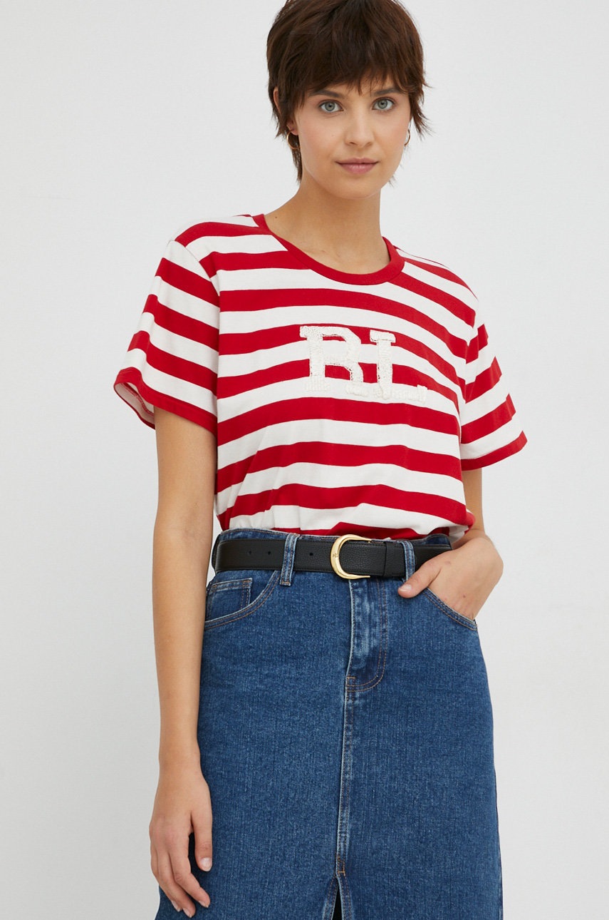 

Памучна тениска Polo Ralph Lauren в червено, Червен