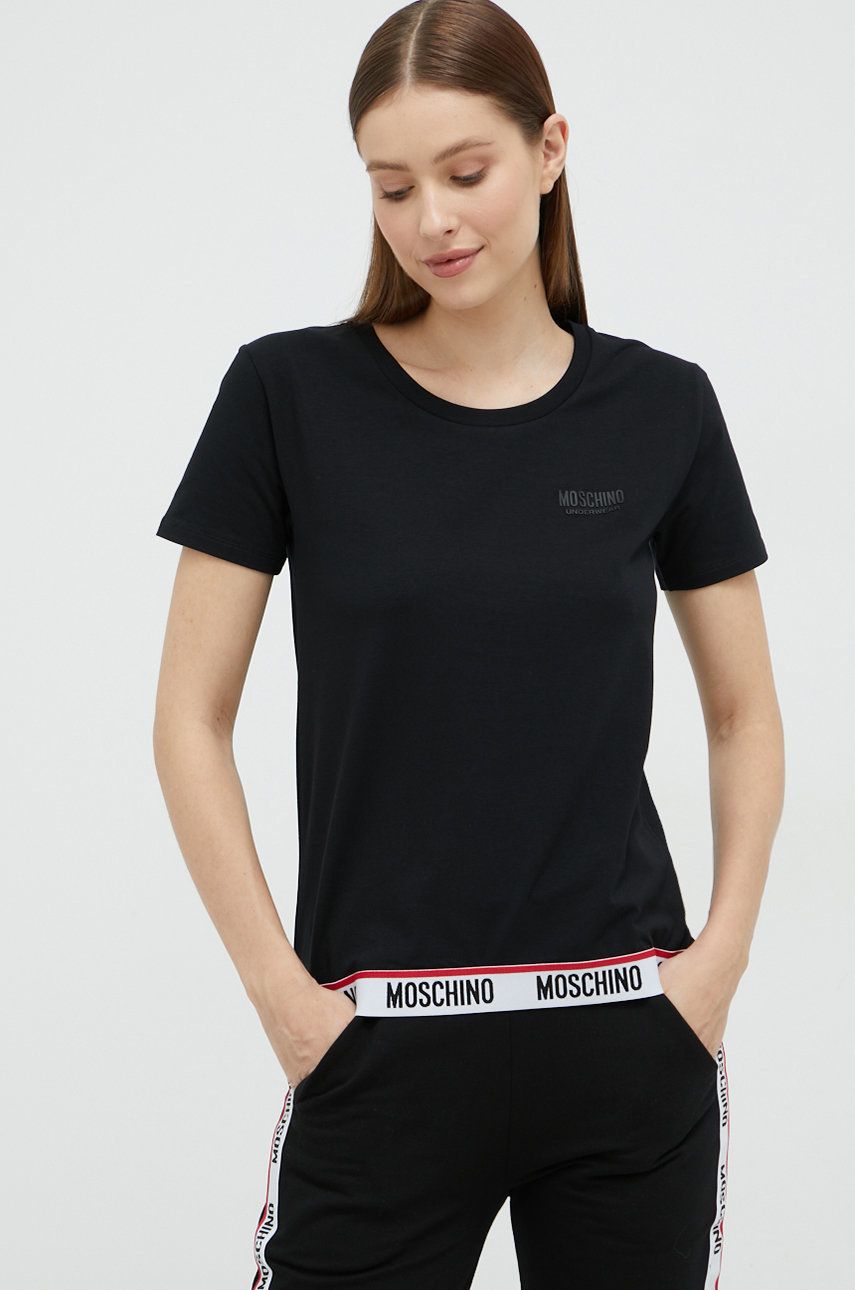 Moschino Underwear tricou femei, culoarea negru answear.ro