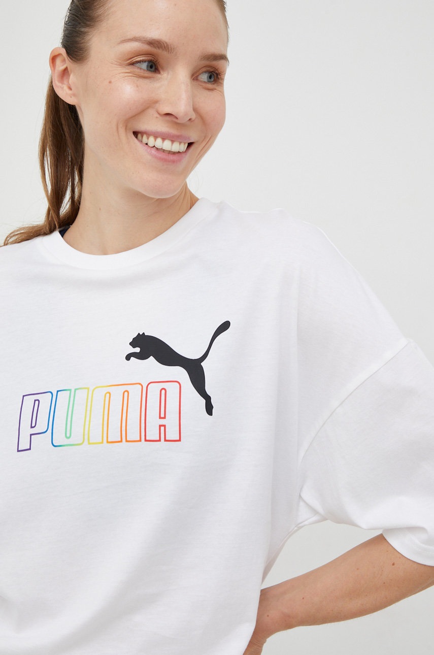 

Памучна тениска Puma в бяло, Бял