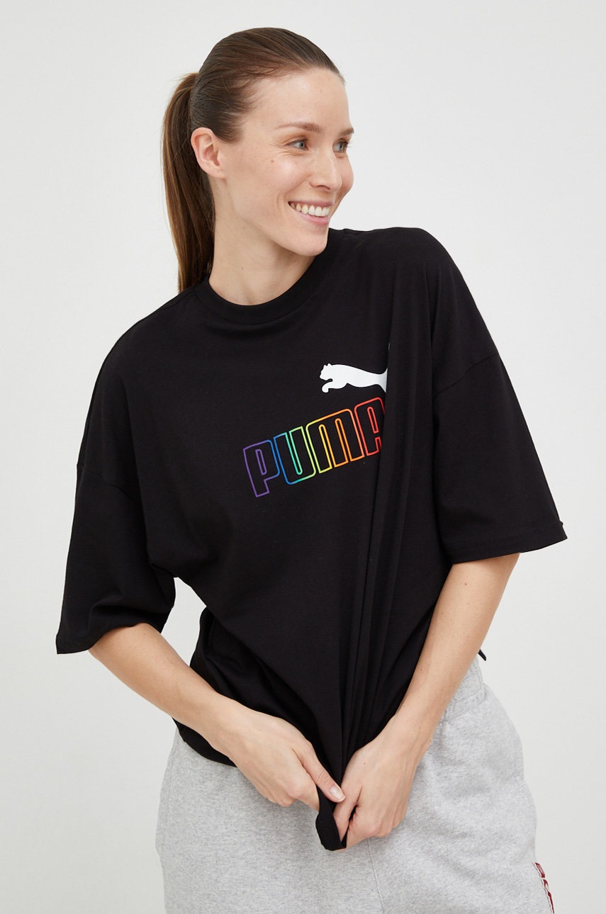 

Памучна тениска Puma в черно, Черен