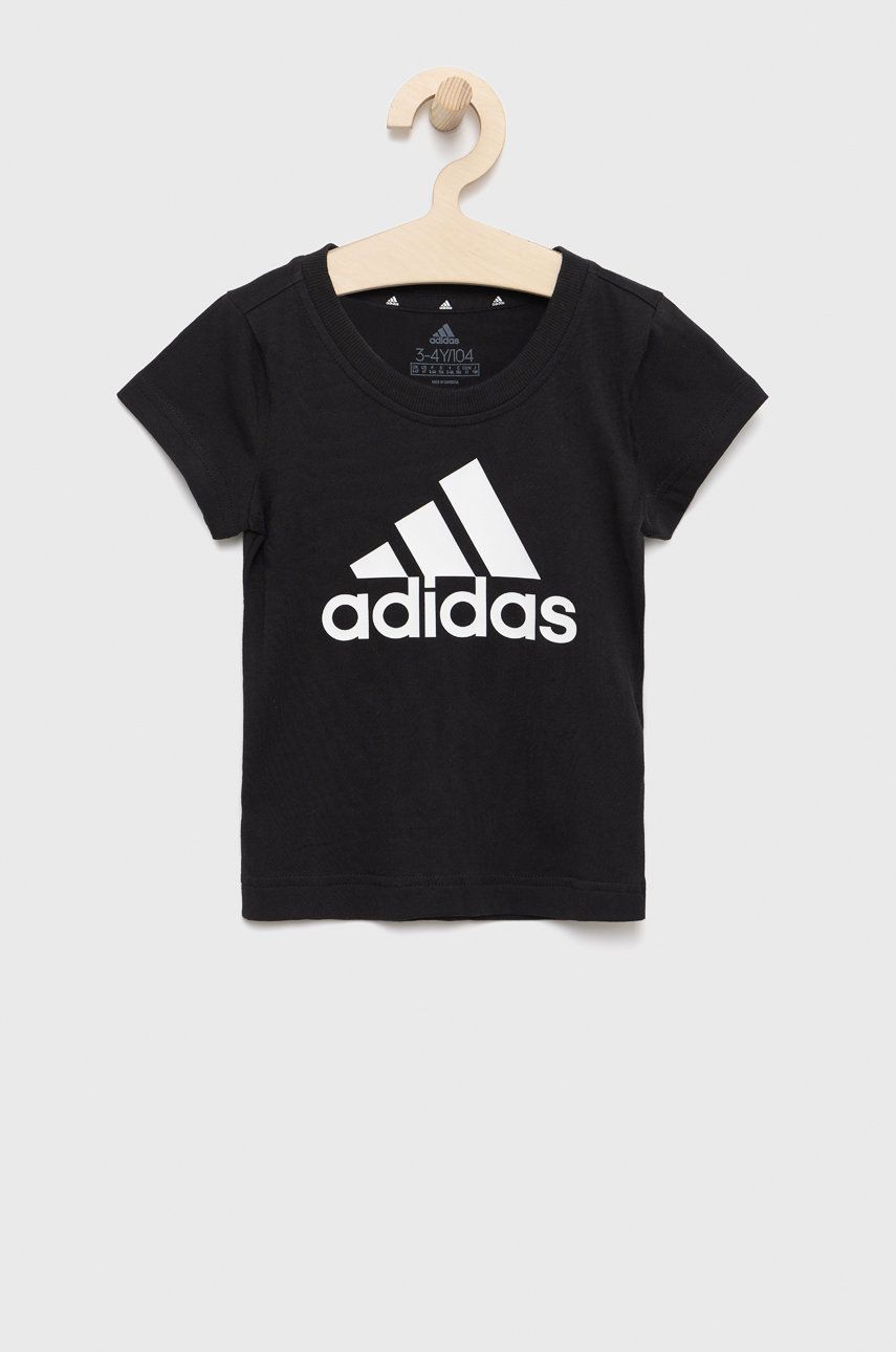 Adidas t-shirt bawełniany dziecięcy GN4069 kolor czarny
