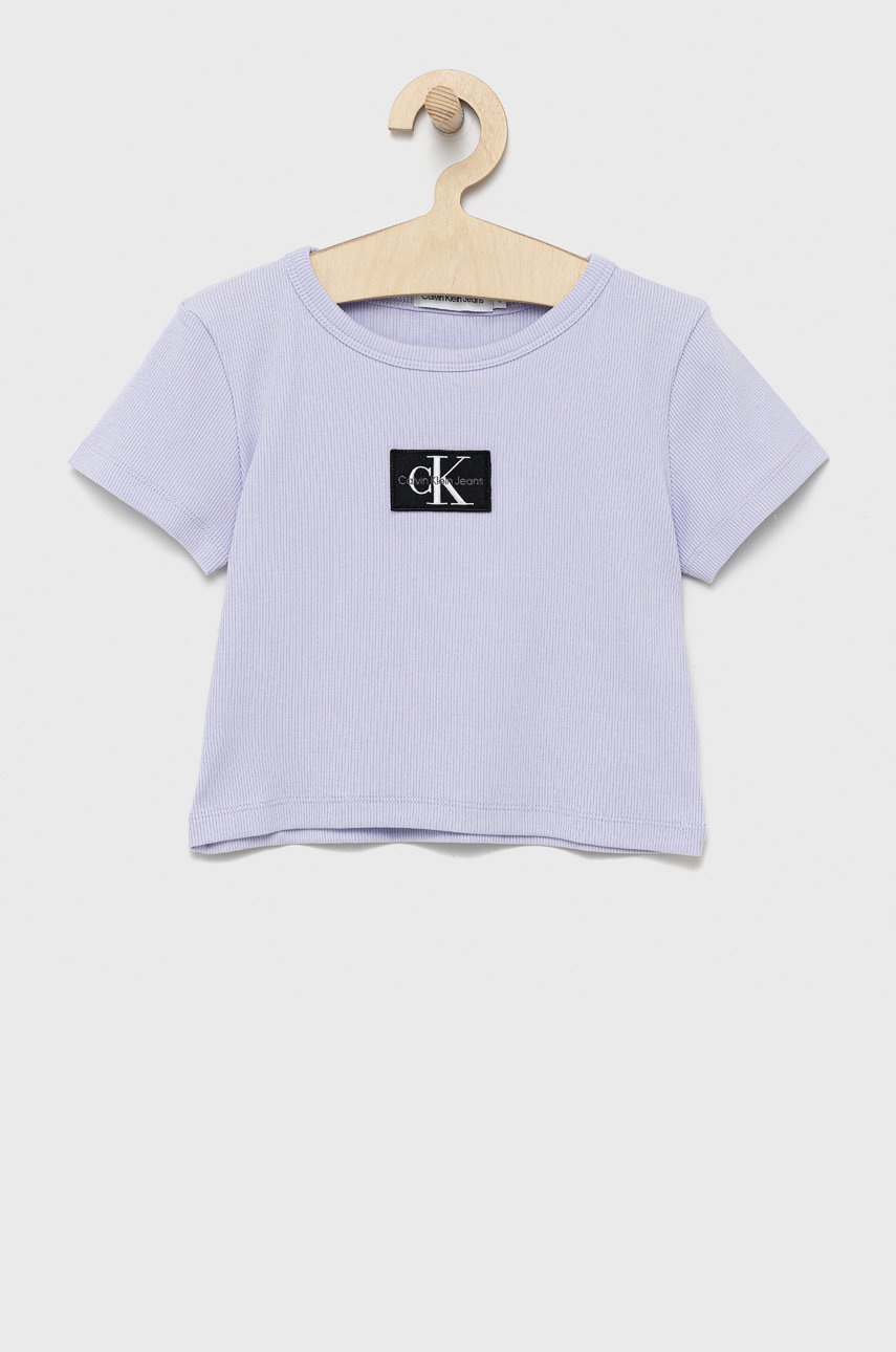 

Детска тениска Calvin Klein Jeans в лилаво, Виолетов