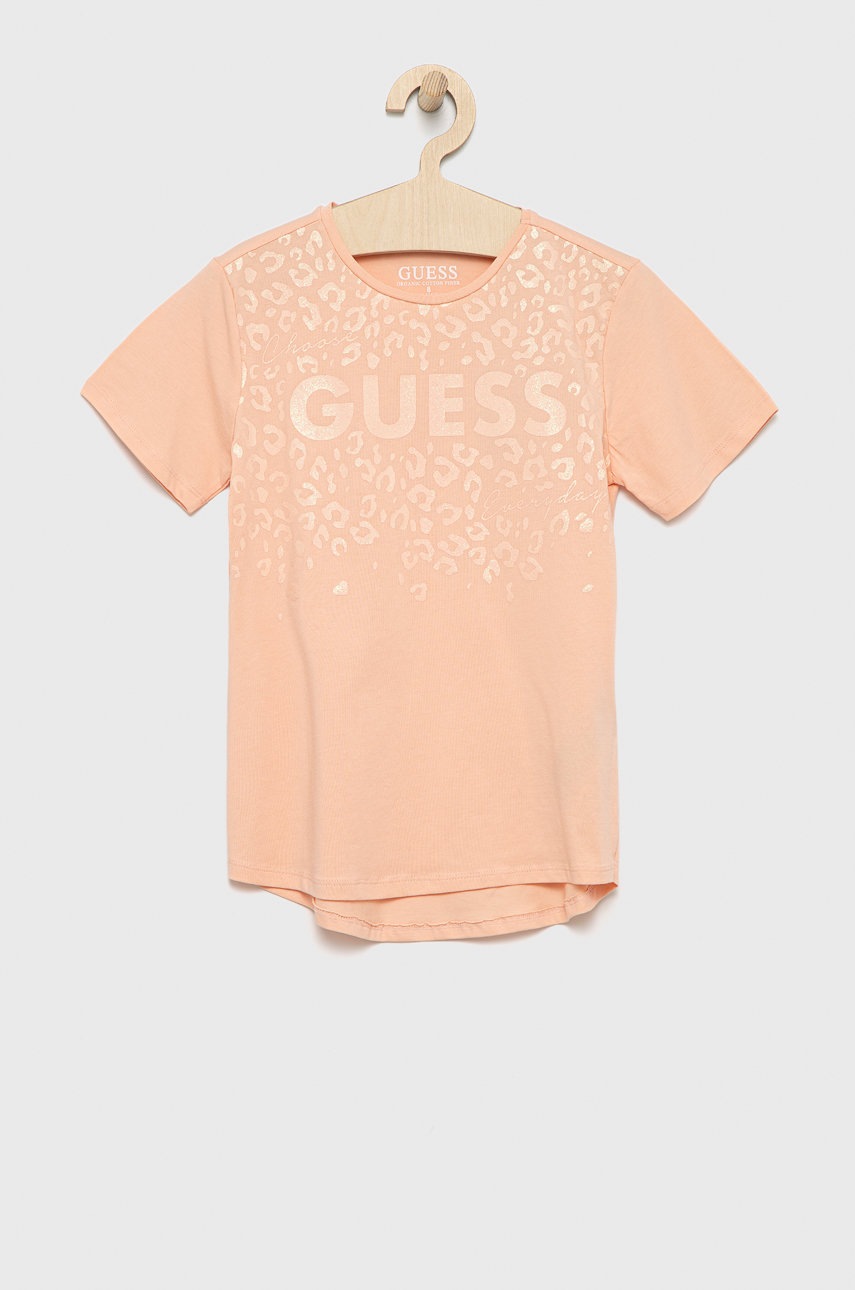 

Детска тениска Guess в оранжево, Оранжев