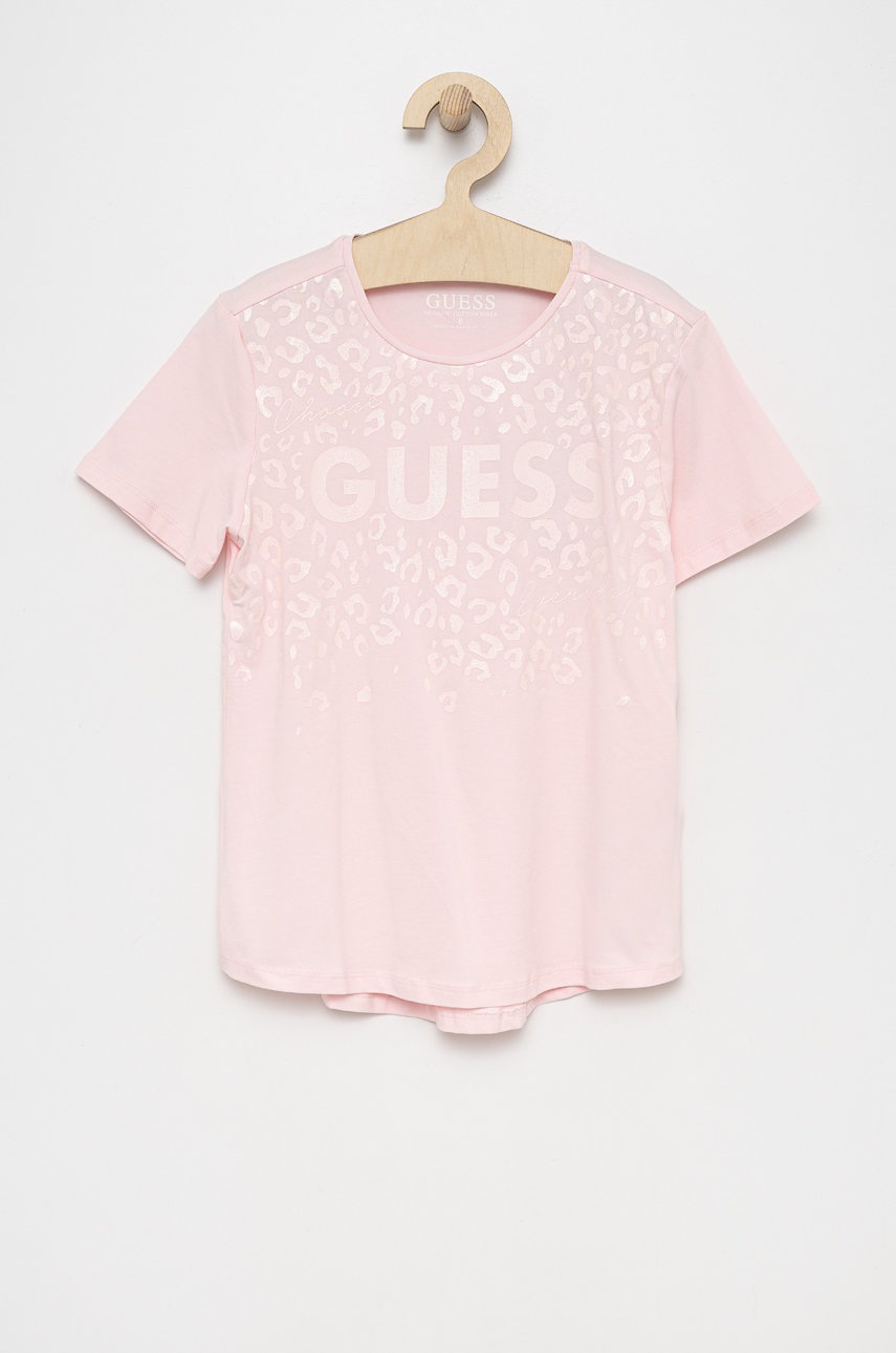 

Детска тениска Guess в розово, Розов