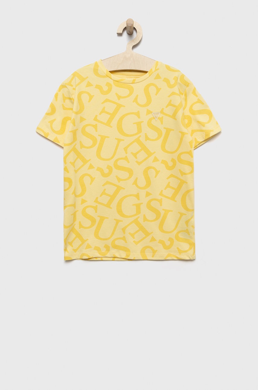 

Детска тениска Guess в жълто, Жълт