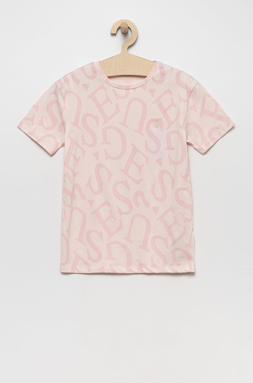 

Детска тениска Guess в розово, Розов