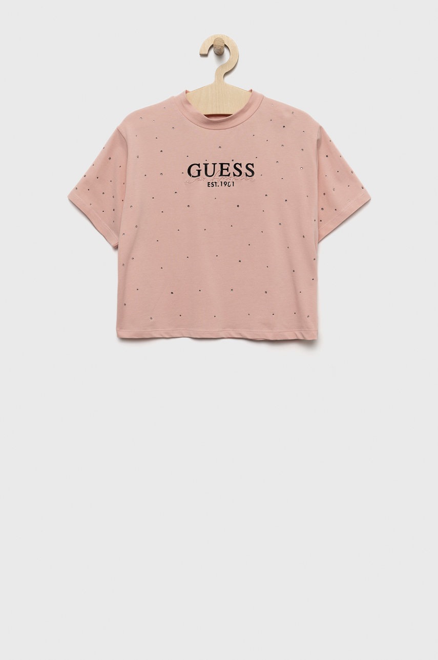 

Дитяча футболка Guess колір рожевий