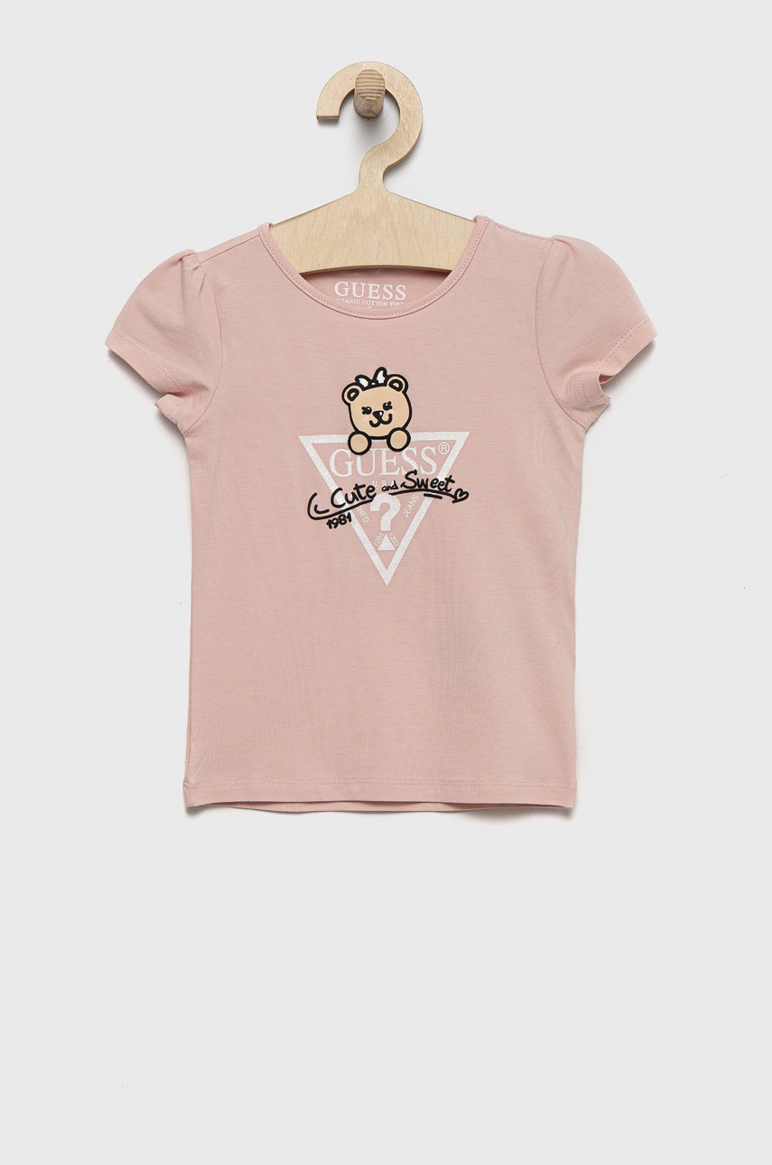 

Детска тениска Guess в розово, Розов