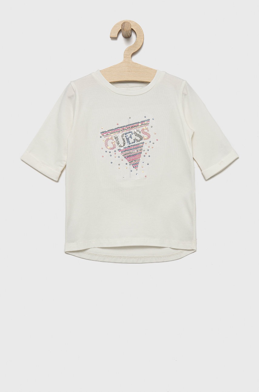 

Детска тениска Guess в бежово, Бежов