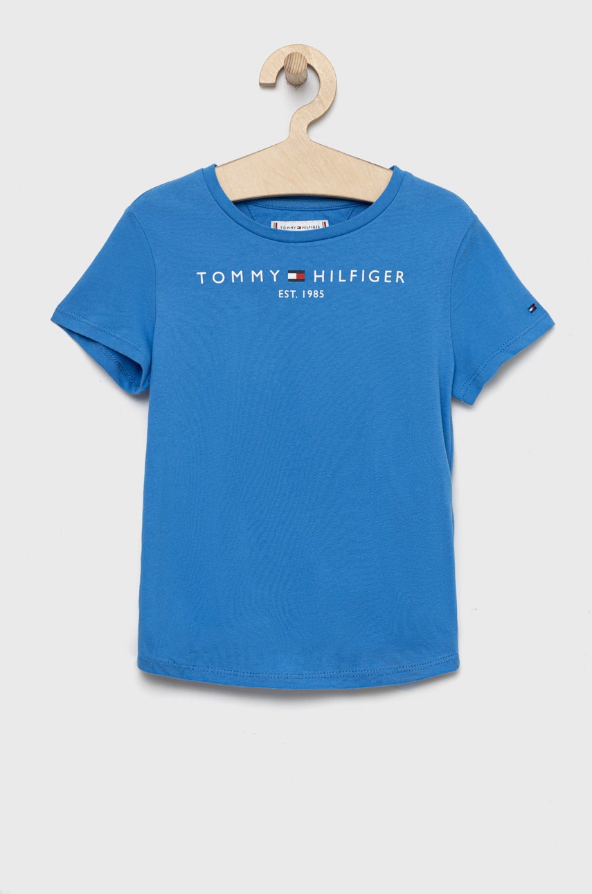 

Детская хлопковая футболка Tommy Hilfiger цвет фиолетовый