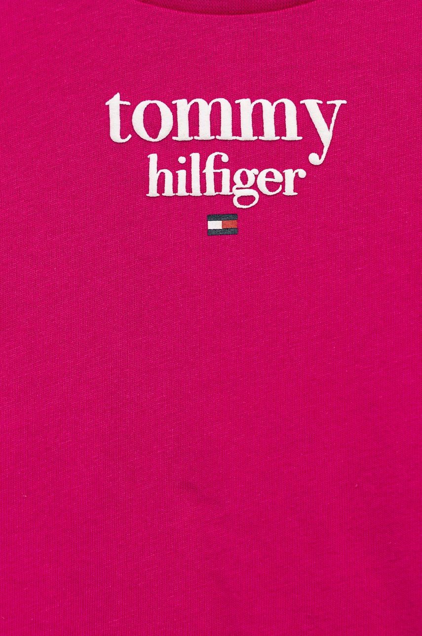 

Детская хлопковая футболка Tommy Hilfiger цвет розовый