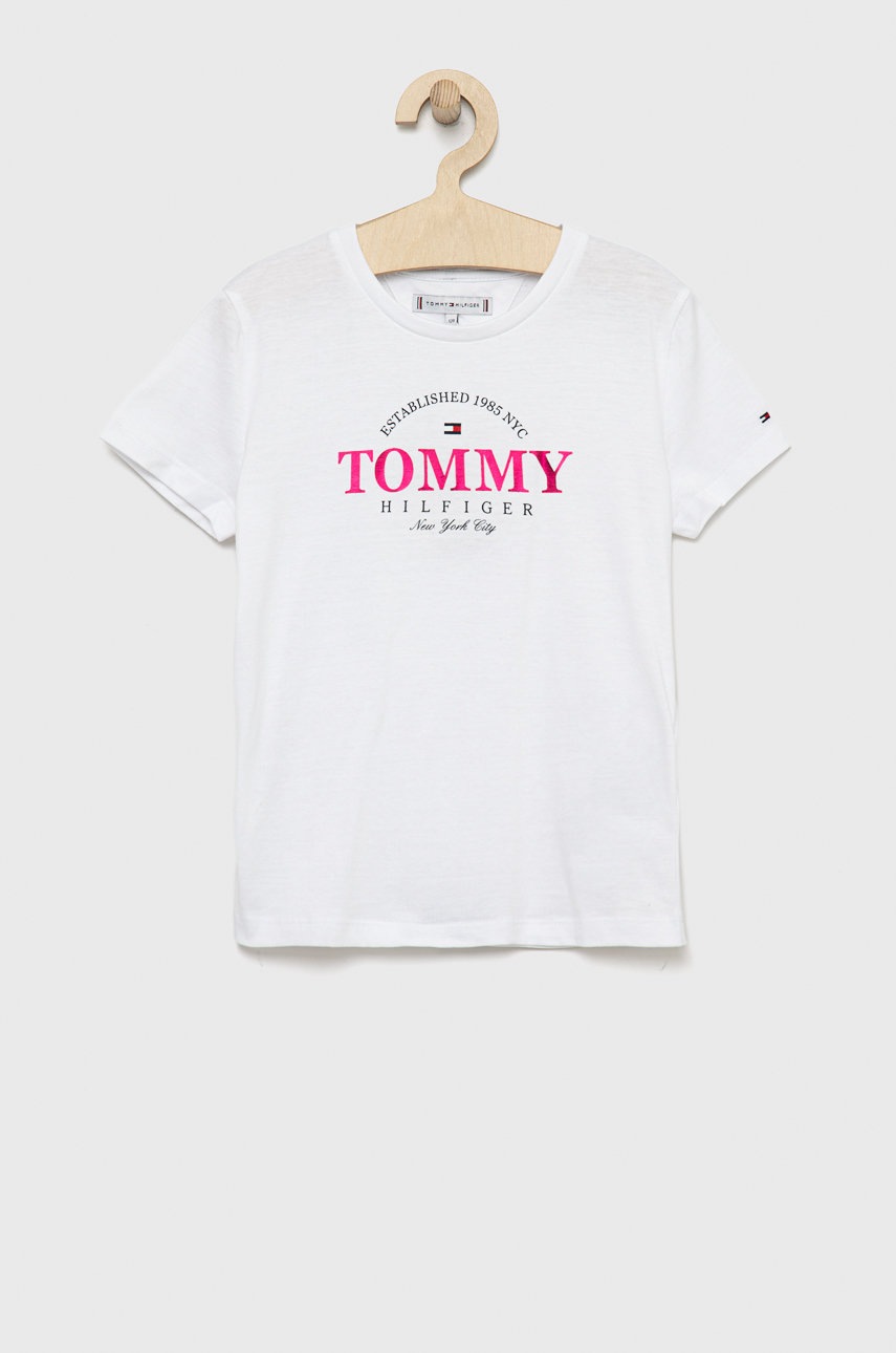 

Детска тениска Tommy Hilfiger в бяло, Бял