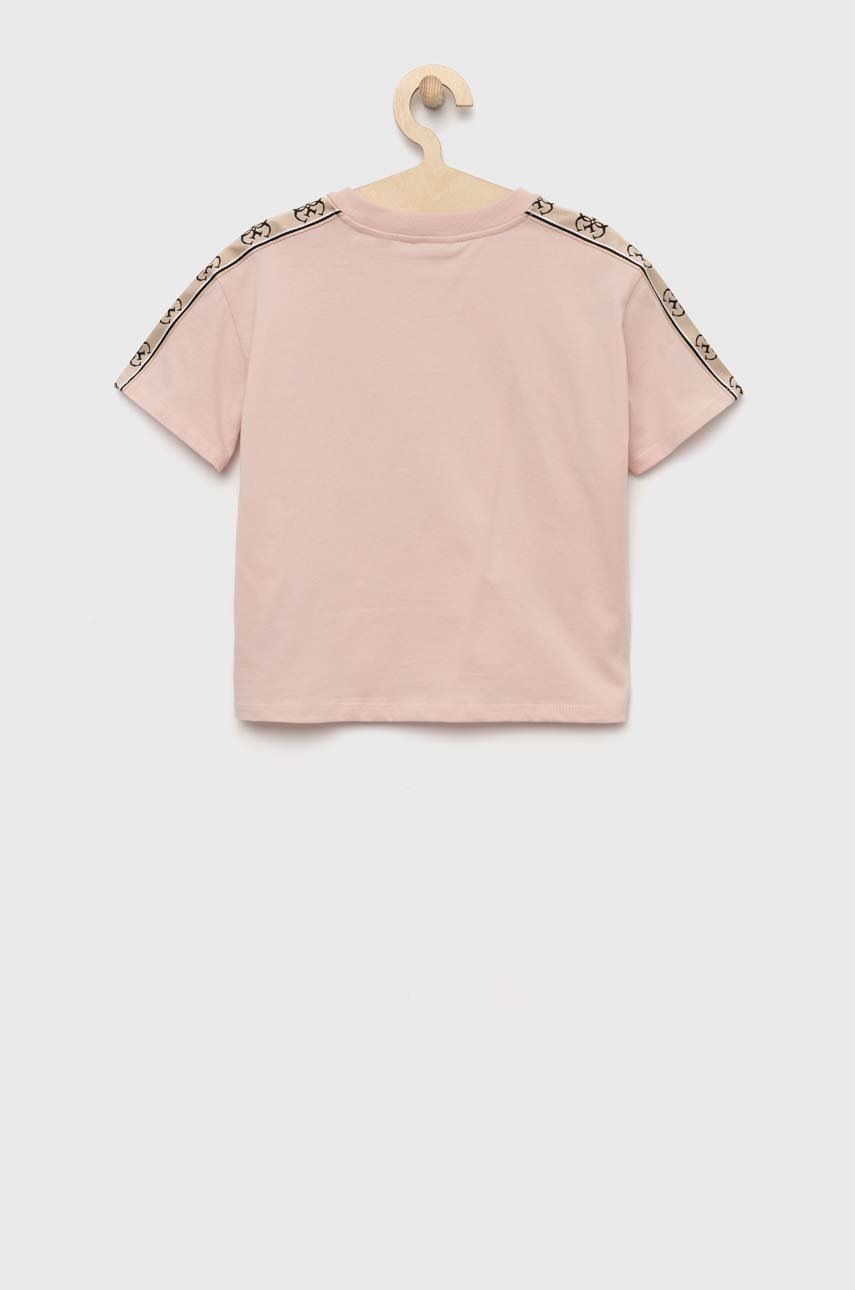 

Детская хлопковая футболка Guess цвет розовый