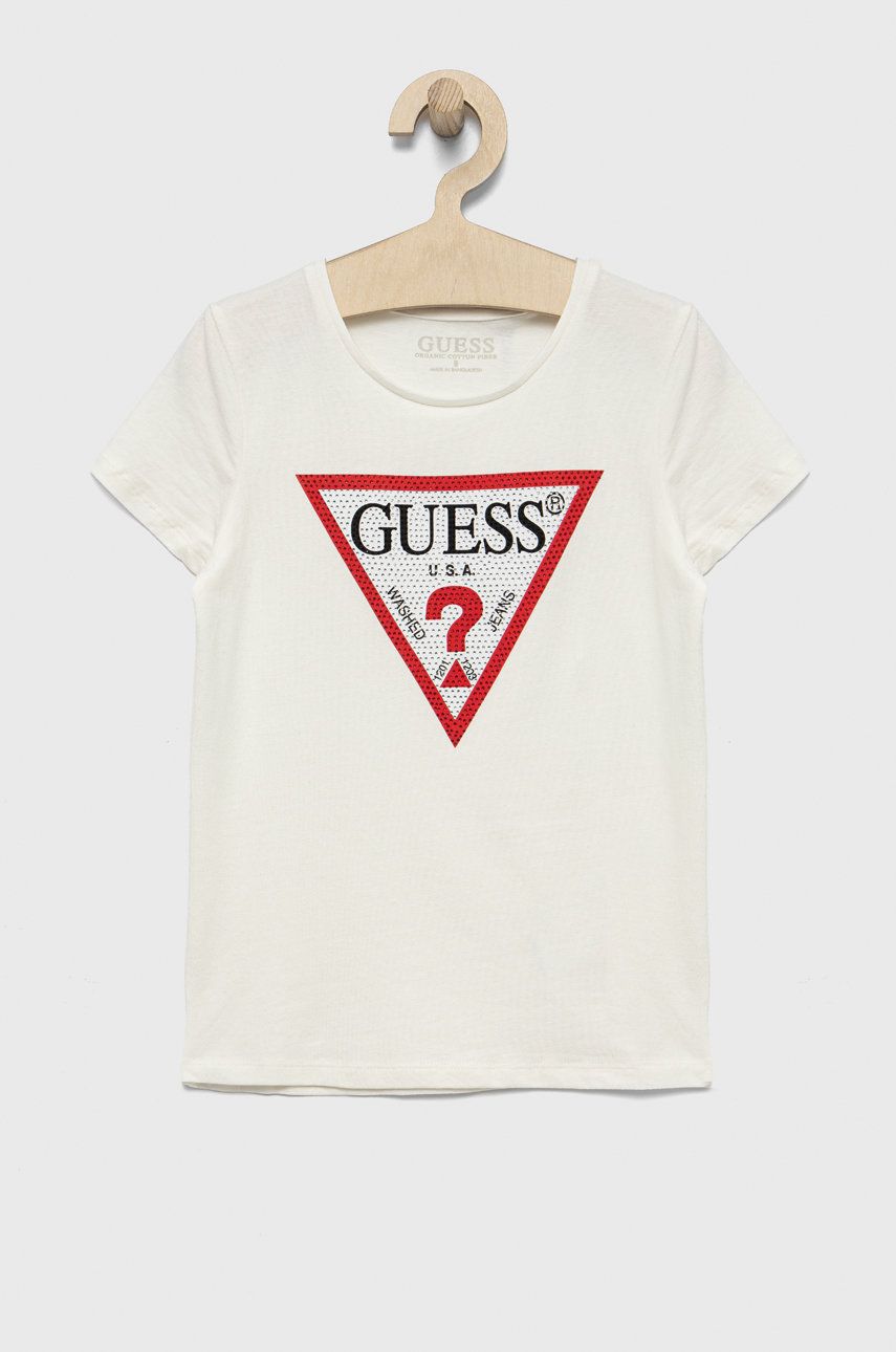 Dětské tričko Guess bílá barva - bílá -  95% Bavlna