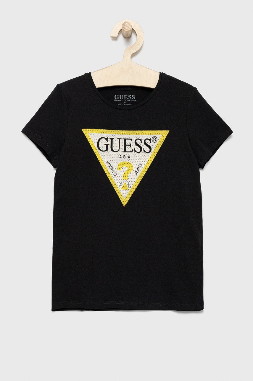 

Дитяча футболка Guess колір чорний