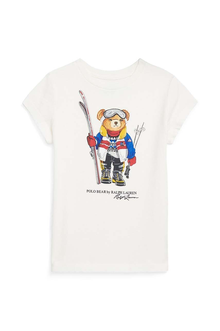 

Дитяча бавовняна футболка Polo Ralph Lauren колір білий