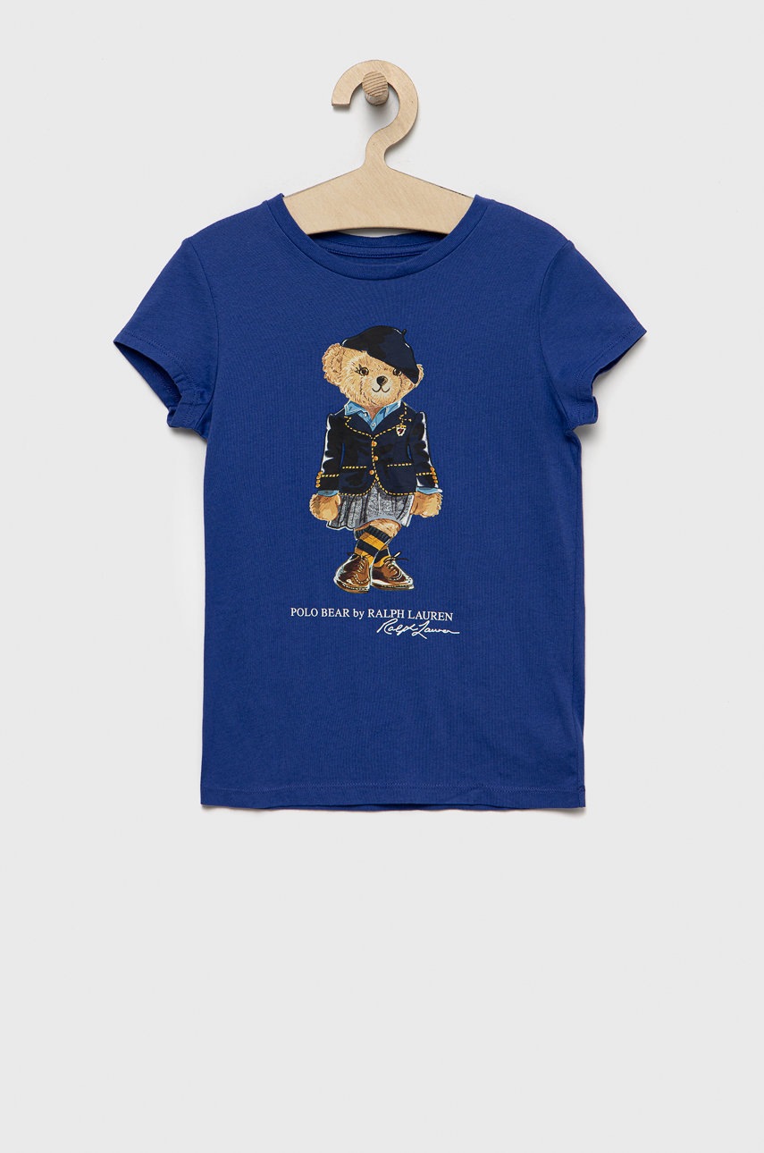 

Детска памучна тениска Polo Ralph Lauren в тъмносиньо, Тъмносин